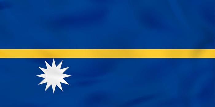 Nauru waving flag. Nauru national flag background texture. vector