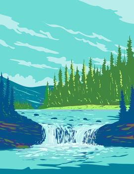 Sheep River Provincial Park in Kananaskis Country Alberta Canada WPA Poster Art vector