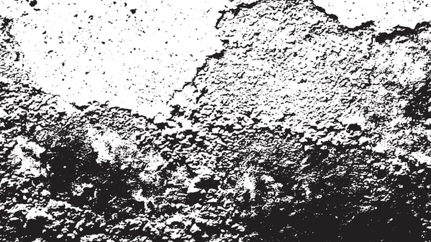 Harsh Grunge Cement Plaster Wall Texture Distressed Monochrome Overlay for Black and White Backgrounds vector