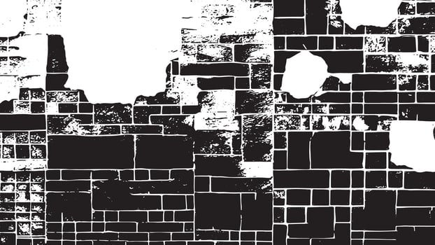 Vintage Grunge Cement Plaster Wall Texture Distressed Monochrome Design for Black and White Overlays vector