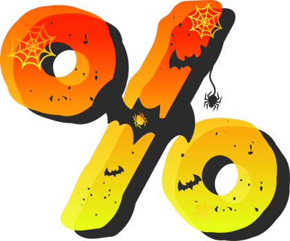 Percent, Halloween alphabet lettering png