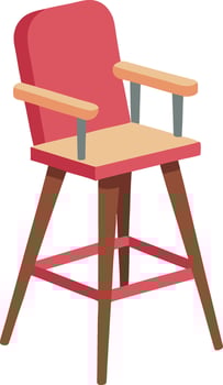 Illustration highchair flat art design vector