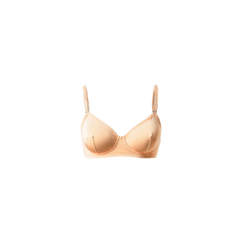 Ribbed Peach Bralette A soft peach ribbed bralette with a scoop neckline and wide straps png