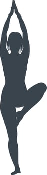 Women in yoga pose silhouette vector