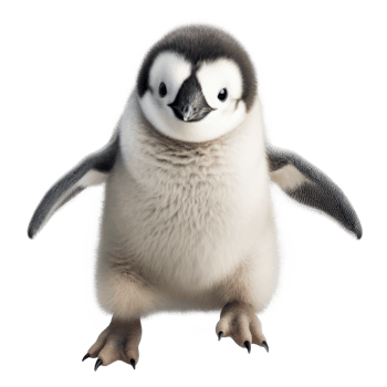 baby penguin isolated on a transparent background png