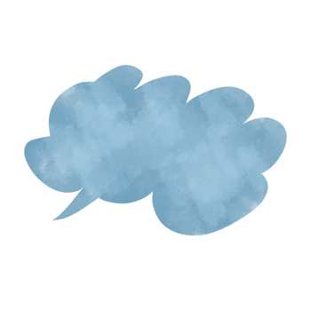 Watercolor hand drawn of speech bubble for text, conversation or comic. aesthetic concept. png