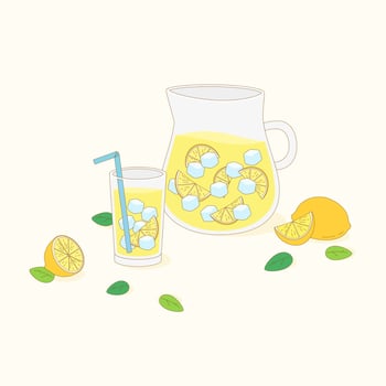 lemonade glass and jar vector