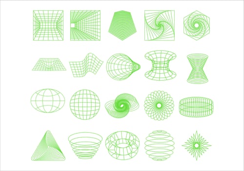 Abstract Futuristic Shape Element Set vector