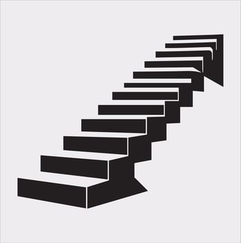 Stairs Silhouette Icon Simple Illustration on White Background vector
