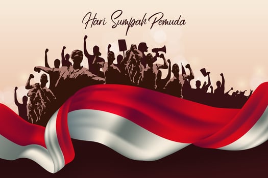 Happy Indonesian youth pledge. for greeting card, poster and banner vector