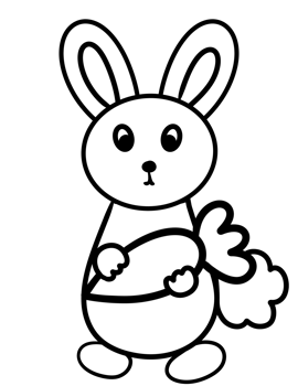 bunny with carrot coloring page png