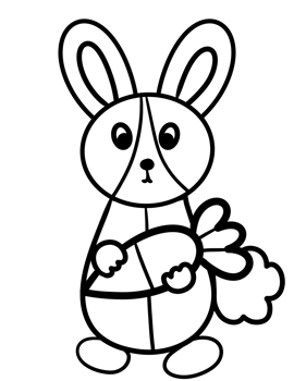 Black stripes, rabbits holding carrots. Geometry png