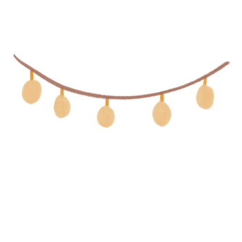 Ornament Light Christmas Illustration A string of warm round lights hanging on a brown string png