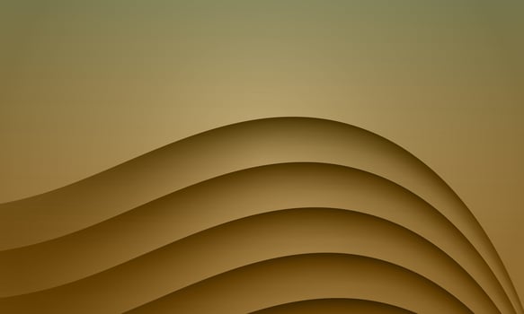 Brown texture 3D papercut layers in gradient banner. Abstract paper cut art background. wave brown. vector