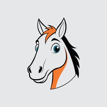 A Horse Head In A Line Drawing vector