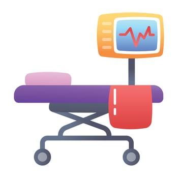 An icon of patient room in flat style vector