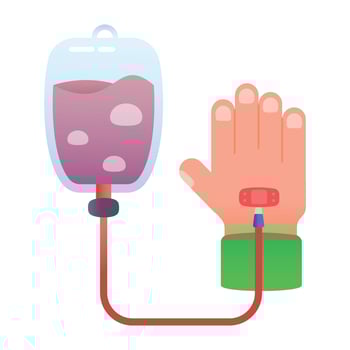 A flat style icon of transfusion vector