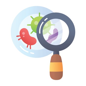 A flat icon of microbiology vector