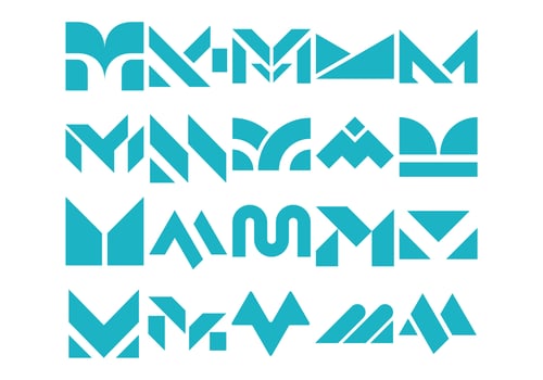 Initial Letter M Logo Pack Set vector