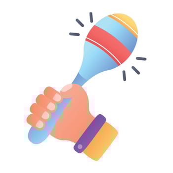 Maraca icon in flat style vector