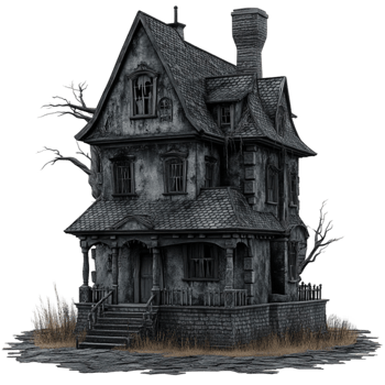 Halloween House with Creepy Atmosphere AI-Generative png