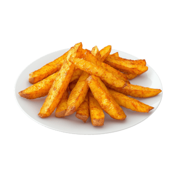 a plate of fries on a Transparent background png