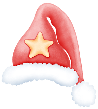 Delicate Hand Drawn Watercolor red christmas hat with Whimsical and Cozy Design in Soft Tones png