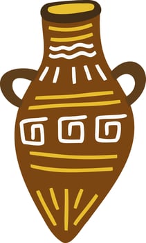 Creative clipart Boho stile brown Jug vector