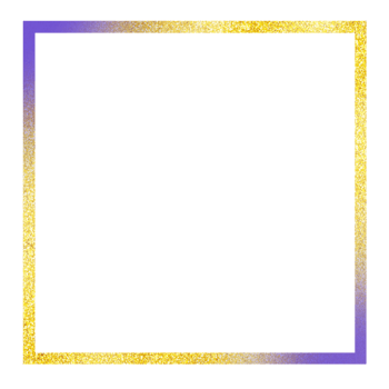Gold and purple square frame on a transparent background png
