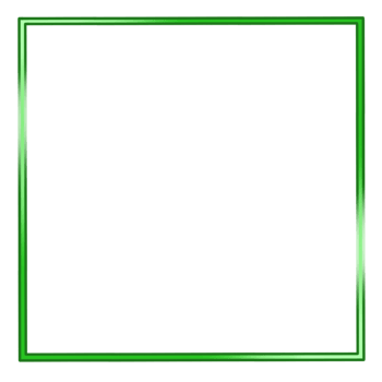 Green square frame on transparent background png