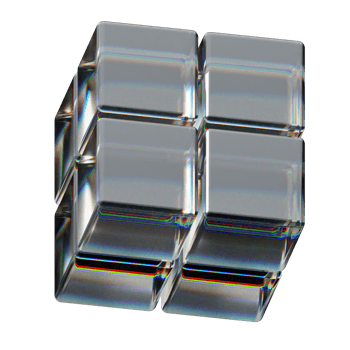 3d random shape cube prism dispersion glass effect light scatter icon png