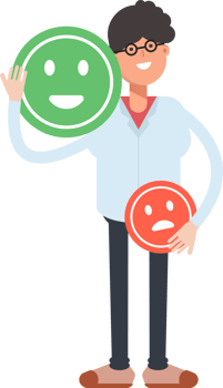 Nerd Boy Character and Emoticon Sign png