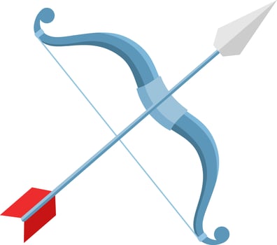 Cartoon Prince Knight Bow And Arrow Weapon vector