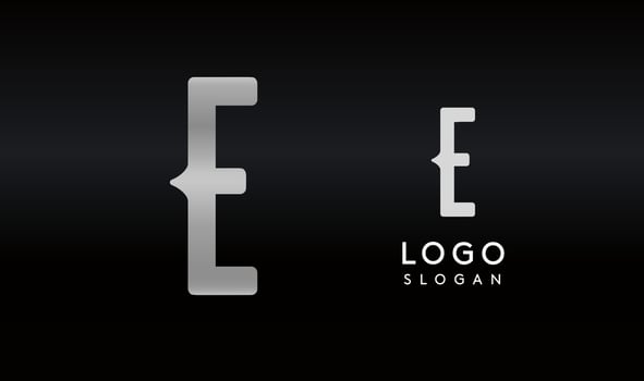 Stylized letter E with sharp, abstract cuts like bullet passing trail through letter for modern sleek logo design, creative agencies branding, tech startup, corporate identity. illustration. vector