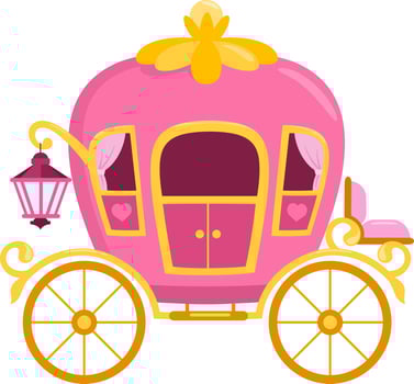 Cartoon Beautiful Princess Carriage vector
