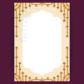 Marigold Garland Corner Design Template for Traditional Wedding Invitations vector