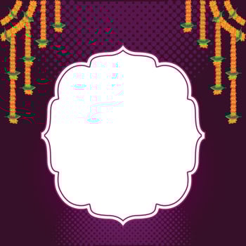 Editable Festive Invitation Template with Floral Garlands and Blank Text Space on Ornamental Background vector