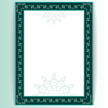 Intricate Ornamental Frame Template with Delicate Patterns for Wedding Invitation or Decorative Card vector