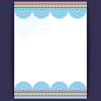 Blue Mandala Border Design Template with Vibrant Patterns for Festive Invitations vector