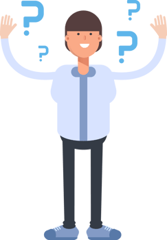 Businessman Character and Question Marks png