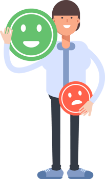 Businessman Character and Emoticon Sign png