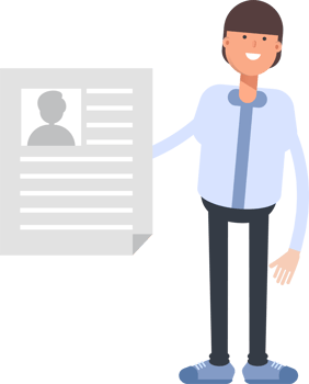 Businessman Character Holding Job Application Document png