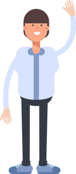 Businessman Character Raising Hand Illustration png