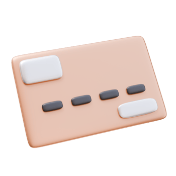 3D Icon Golden Plastic Credit Card with Chip. Store Sale Online Shopping Concept. 3D Illustration Design Web Mobile App png