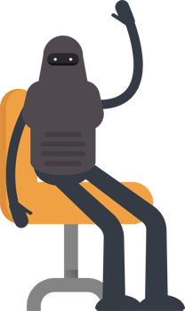 Robot Character Sitting on Chair png