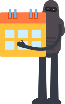 Robot Character Holding Calendar png