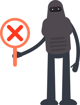 Robot Character Showing Wrong Mark png