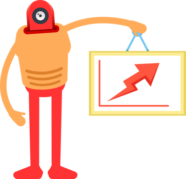 Humanoid Character Holding Arrow Chart png