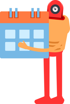 Humanoid Character Holding Calendar png