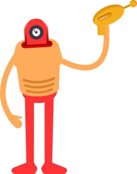 Humanoid Character Holding Space Gun png
